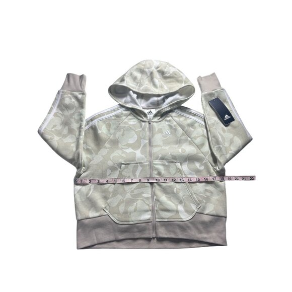 Adidas Camo Hoodie Girls Size Small Beige Loose‎ Fit With White Stripes NEW - Picture 4 of 8